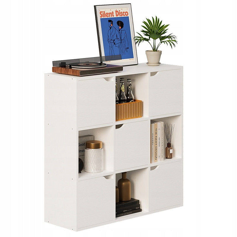 Comodă cu rafturi, 9 rafturi – Stil loft modern – albă