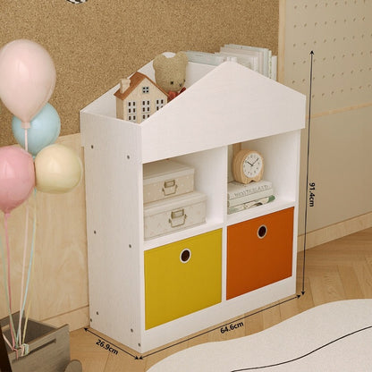Organizator de raft Căsuță de jucării, Bibliotecă, Compartimente, Alb Loft