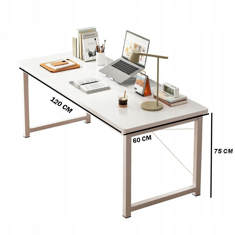Birou pentru calculator – masă albă, tineret, școlară, industrială, 120 cm