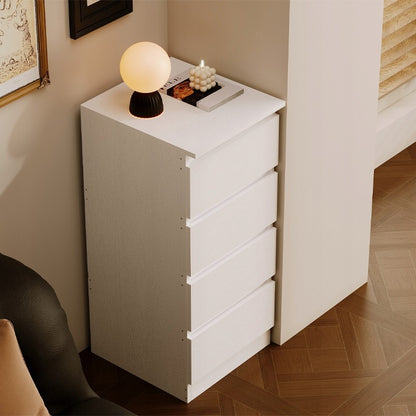 Comodă albă cu sertare, rafturi, stil loft modern, 90 cm