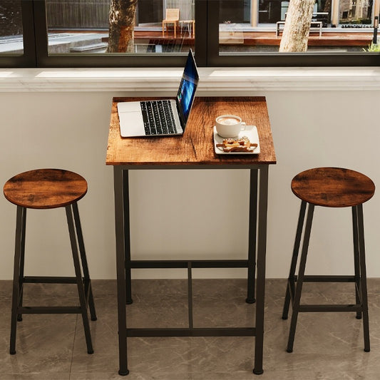 Masă pătrată de bar pentru bucătărie, sufragerie, cameră de cafea, mansardă vintage, 90 cm