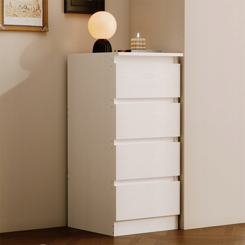 Comodă albă cu sertare, rafturi, stil loft modern, 90 cm