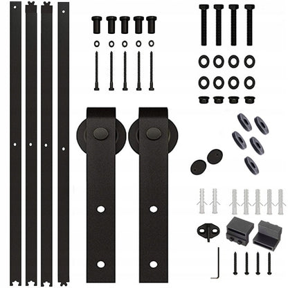 Sistem de uși glisante tip hambar, set de feronerie retro pentru uși glisante de 2 m