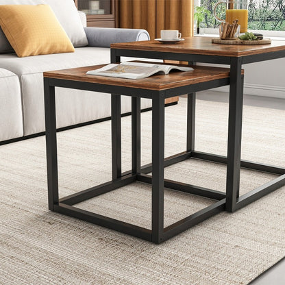 Set de mese de cafea 2 în 1 - mese pătrate pliabile pentru camera de zi