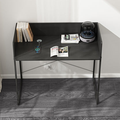 Birou pentru calculator 100 cm în maro închis - compact, modern, ideal pentru biroul de acasă