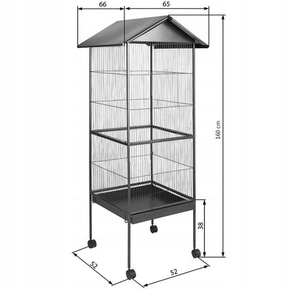 Cușcă metalică mare pentru păsări exotice, volieră pentru papagali și canari