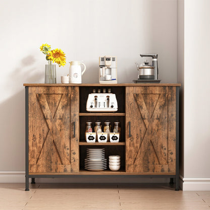 Comoda de sertare și rafturi deschise 100x70x35 cm - Vintage maro, stil rustic