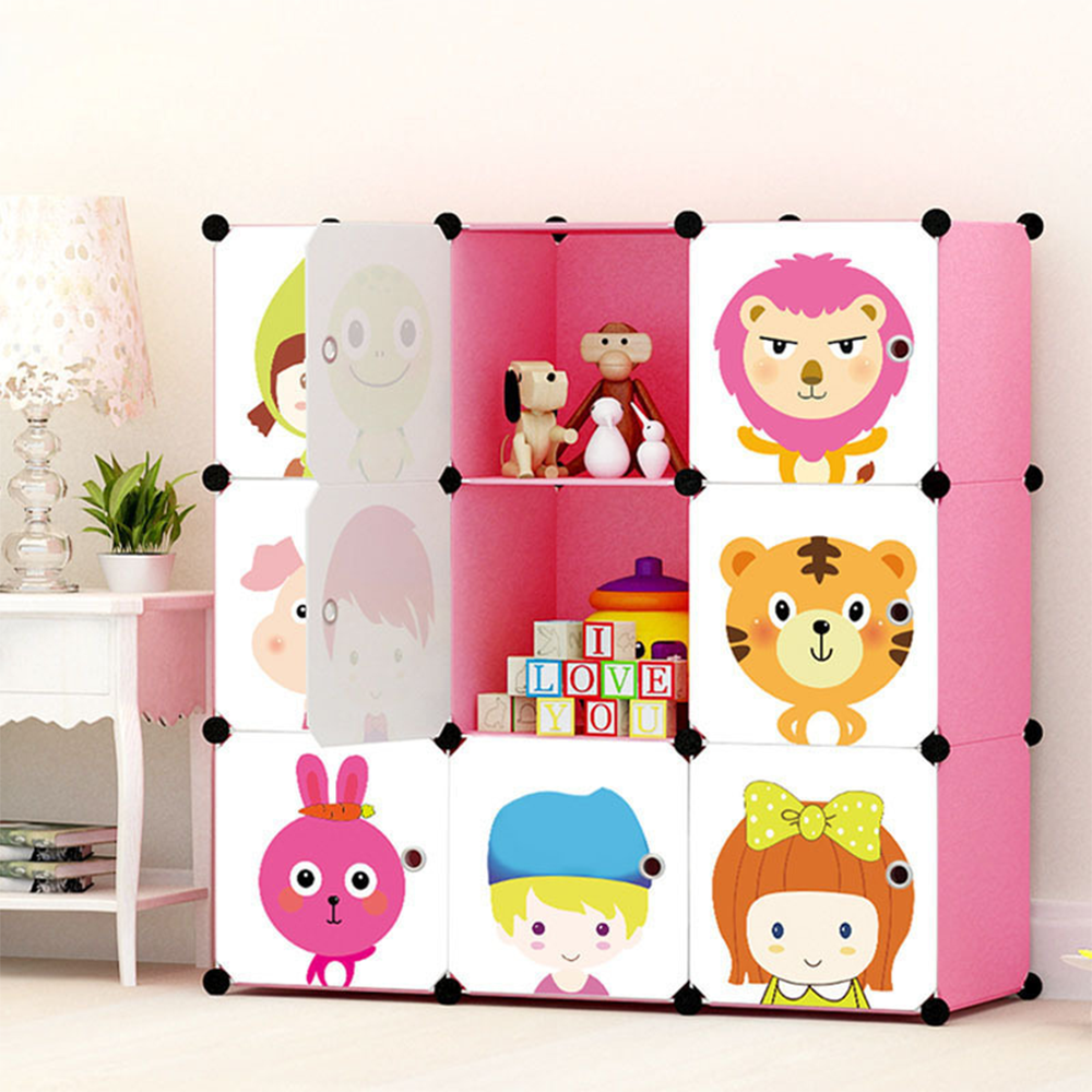 Dulap modular pliabil pentru copii 110x110 cm - dulap colorat cu uși grafice, ideal pentru camera copiilor