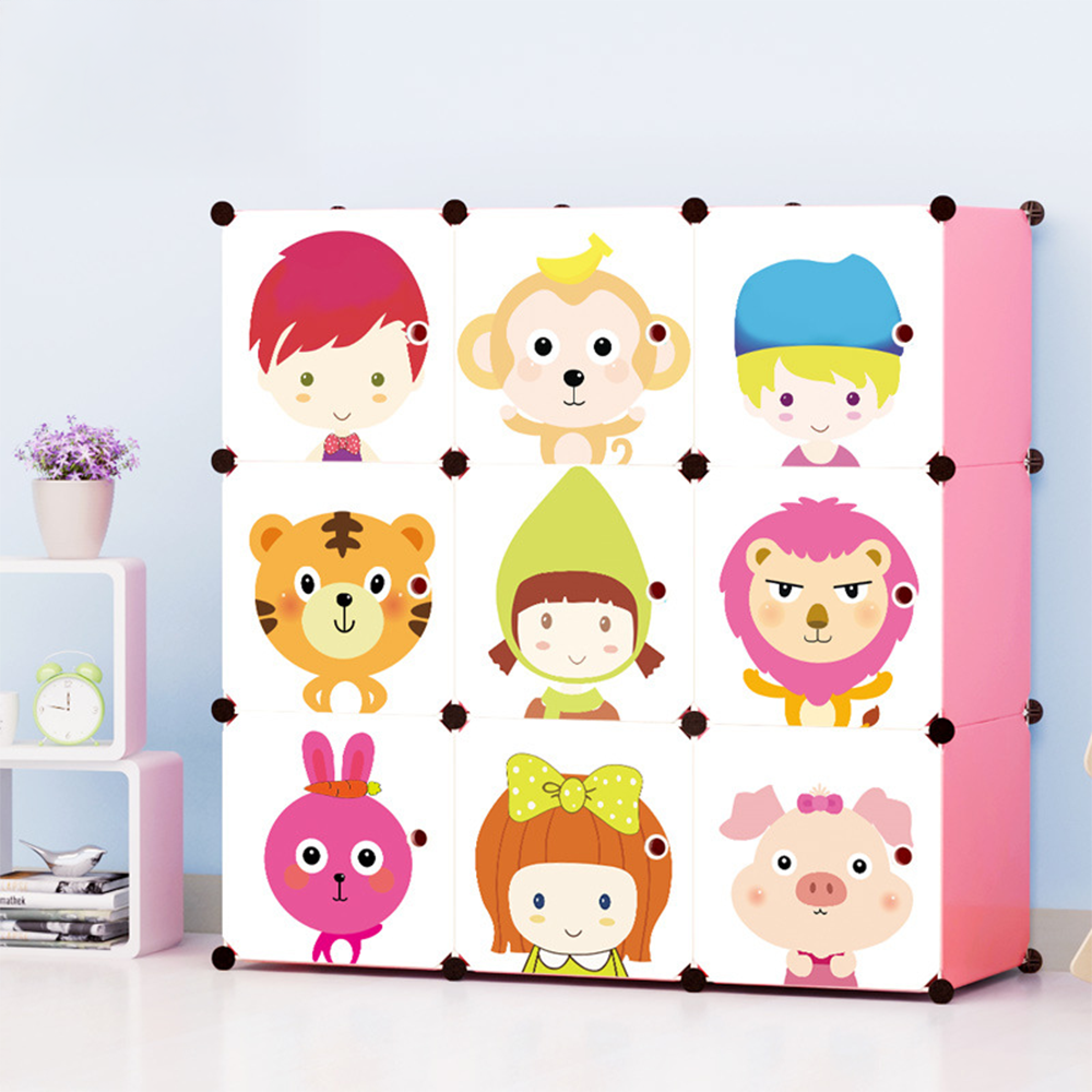 Dulap modular pliabil pentru copii 110x110 cm - dulap colorat cu uși grafice, ideal pentru camera copiilor
