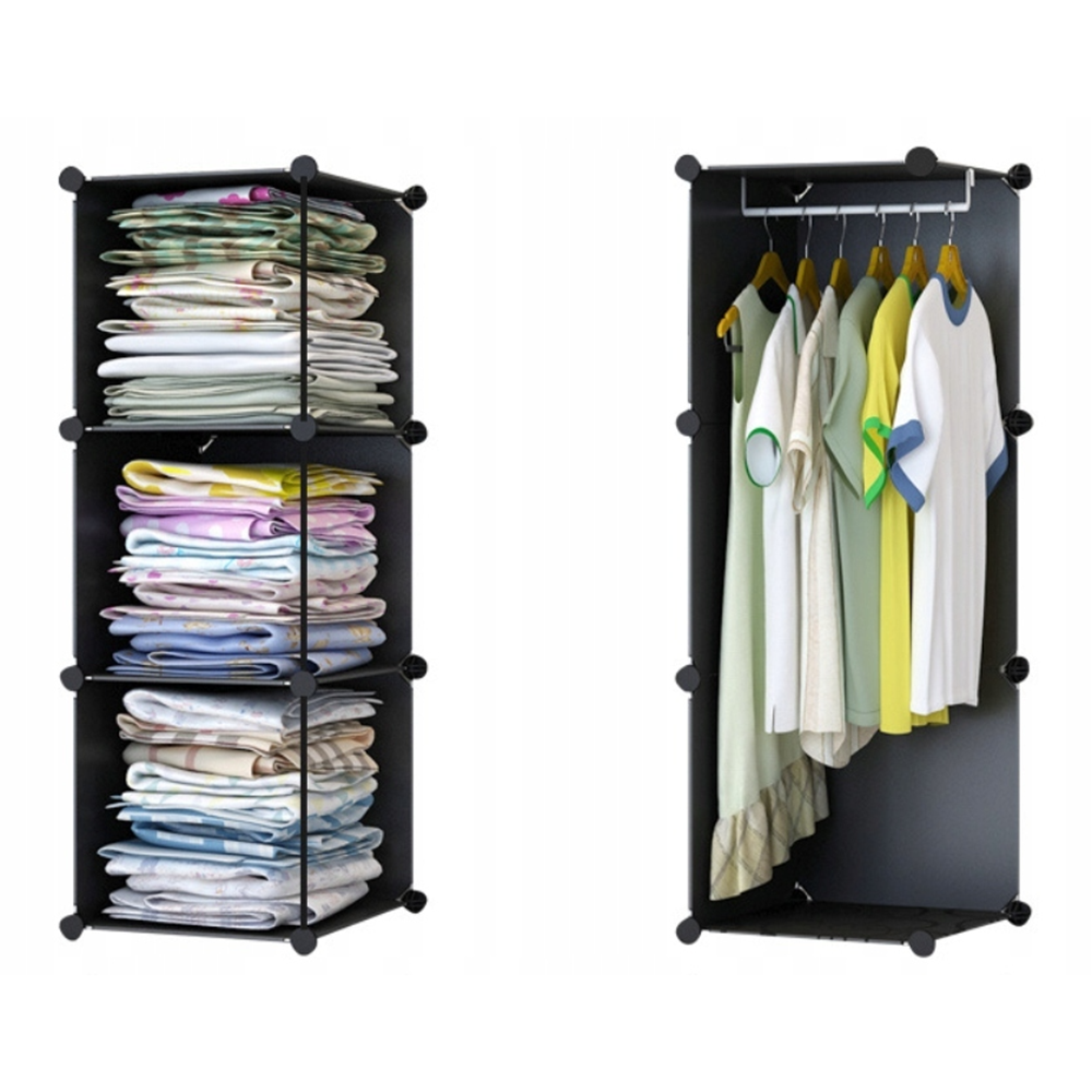 Dulap modular pliabil 165x110 cm - dulap ușor cu rafturi durabile și cadru metalic, ideal pentru spații mici