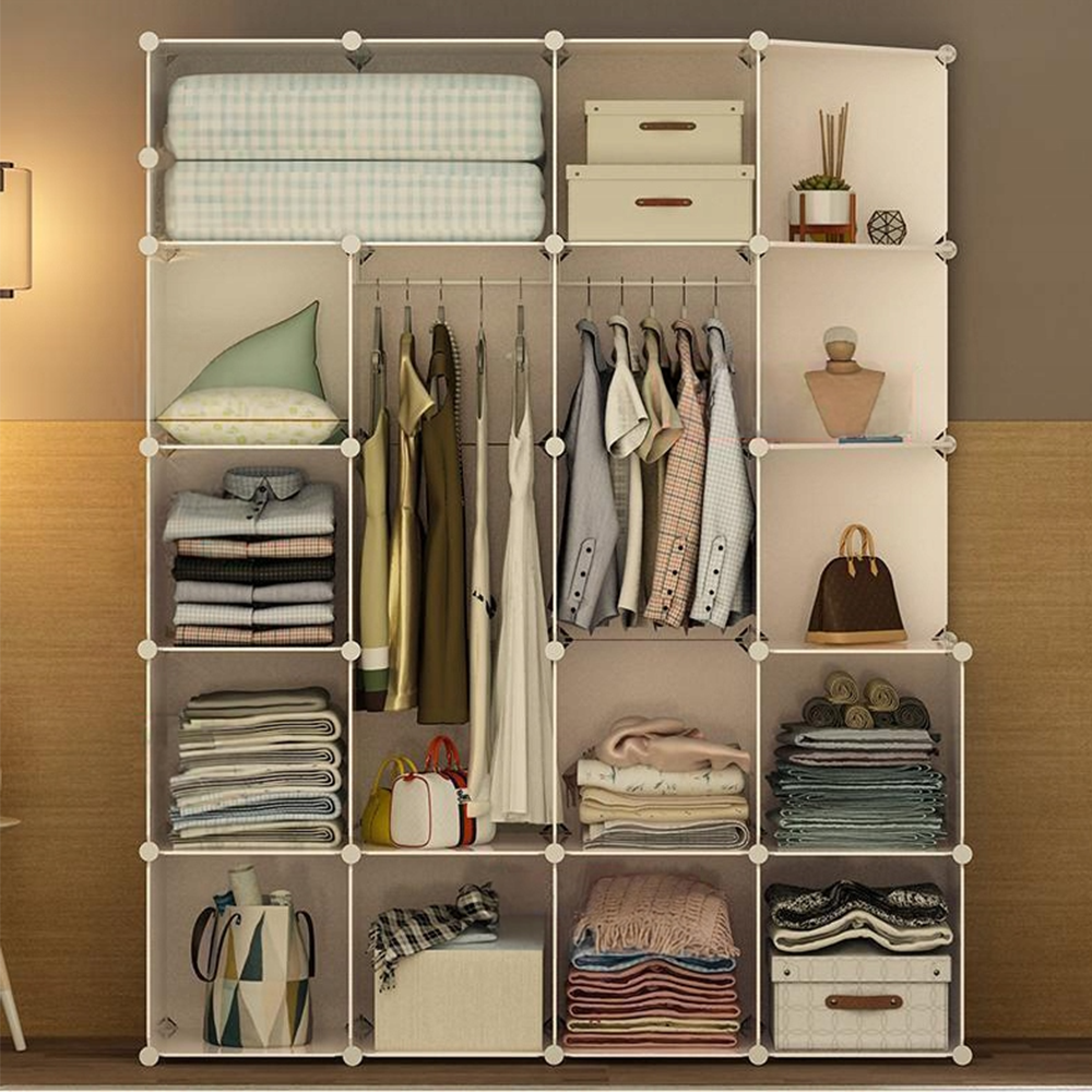 Dulap modular pliabil 183x147x47 cm cu cadru metalic - depozitare practică în spații mici