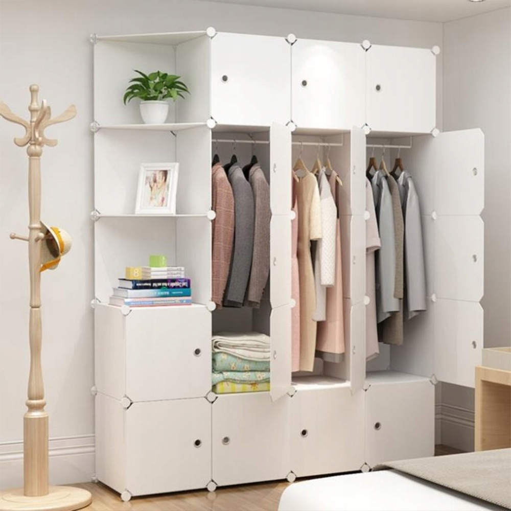 Dulap modular pliabil 183x147x47 cm cu cadru metalic - depozitare practică în spații mici