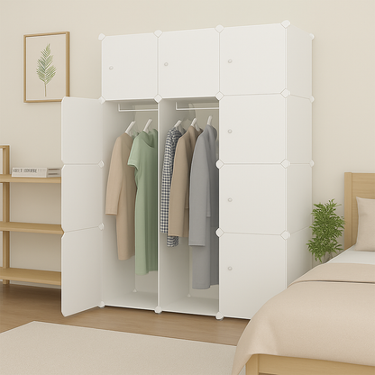 Dulap modular pliabil 147x111x47 cm - ușor, rezistent la apă, ideal pentru spații mici