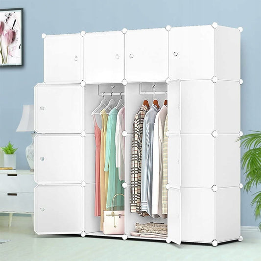 Dulap modular XL – alb, spațios, ideal pentru orice dormitor