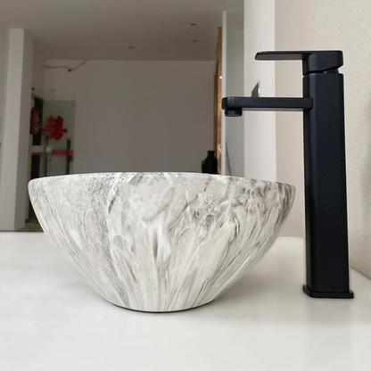 Lavoar ceramic cu suprafață cu efect de marmură - 42x34x15 cm, design modern și rezistență ridicată