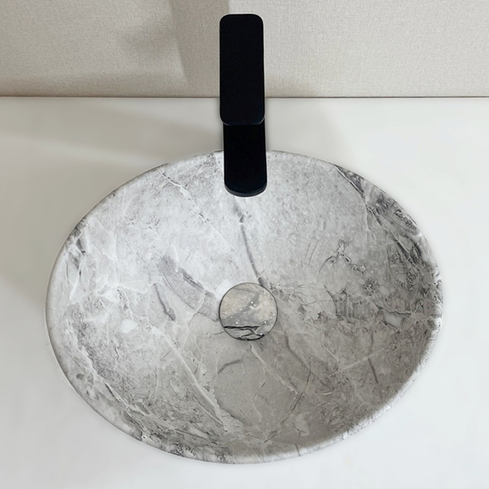 Lavoar ceramic cu suprafață cu efect de marmură - 42x34x15 cm, design modern și rezistență ridicată