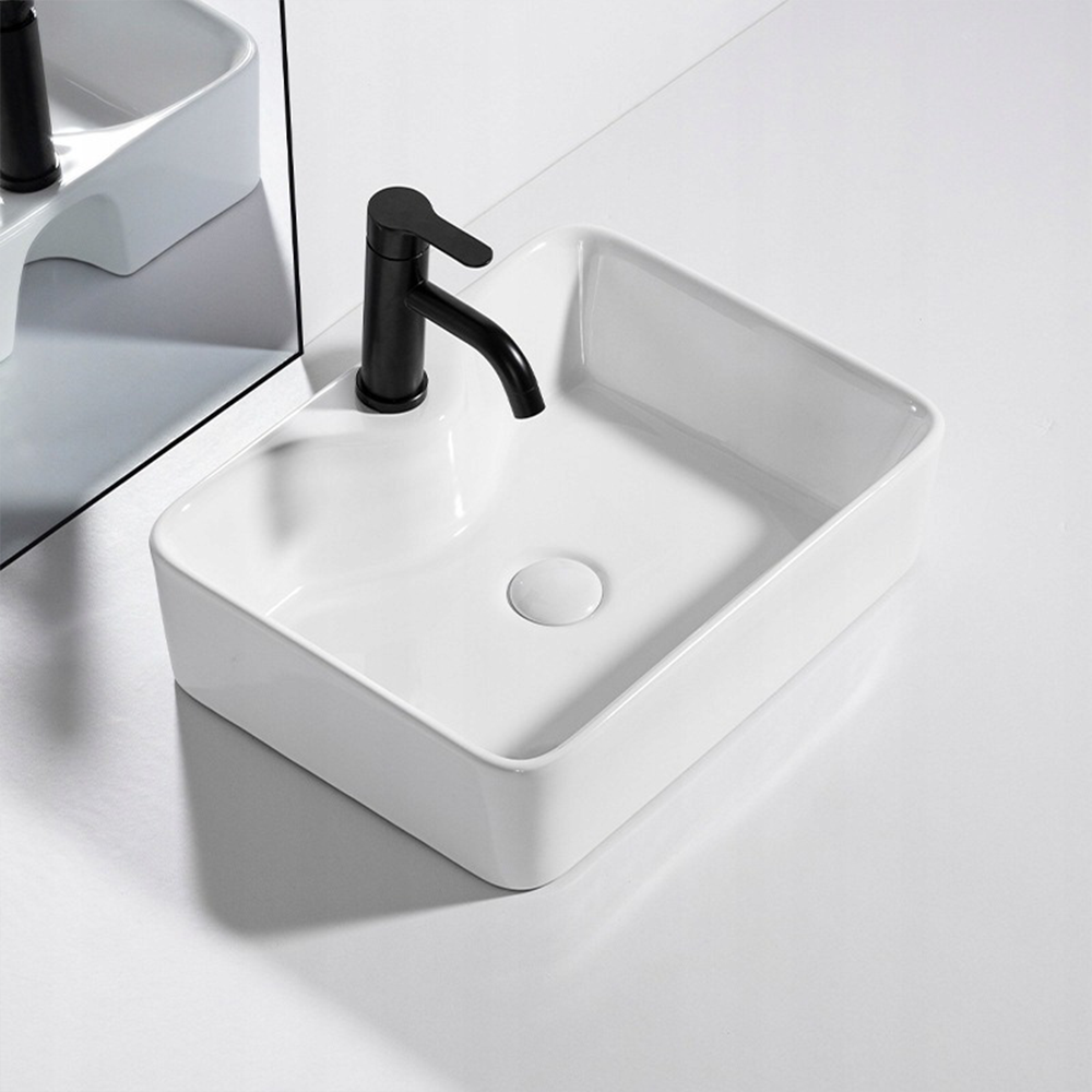 Lavoar ceramic Rebiko - 470x370x140 mm, alb, design minimalist modern