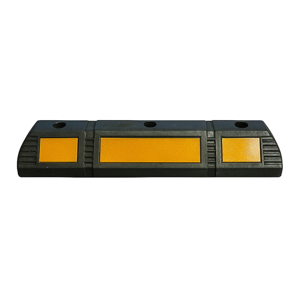 Bara de protecție pentru roțile de parcare din cauciuc - 59 cm, cu bandă reflectorizantă, 1 buc