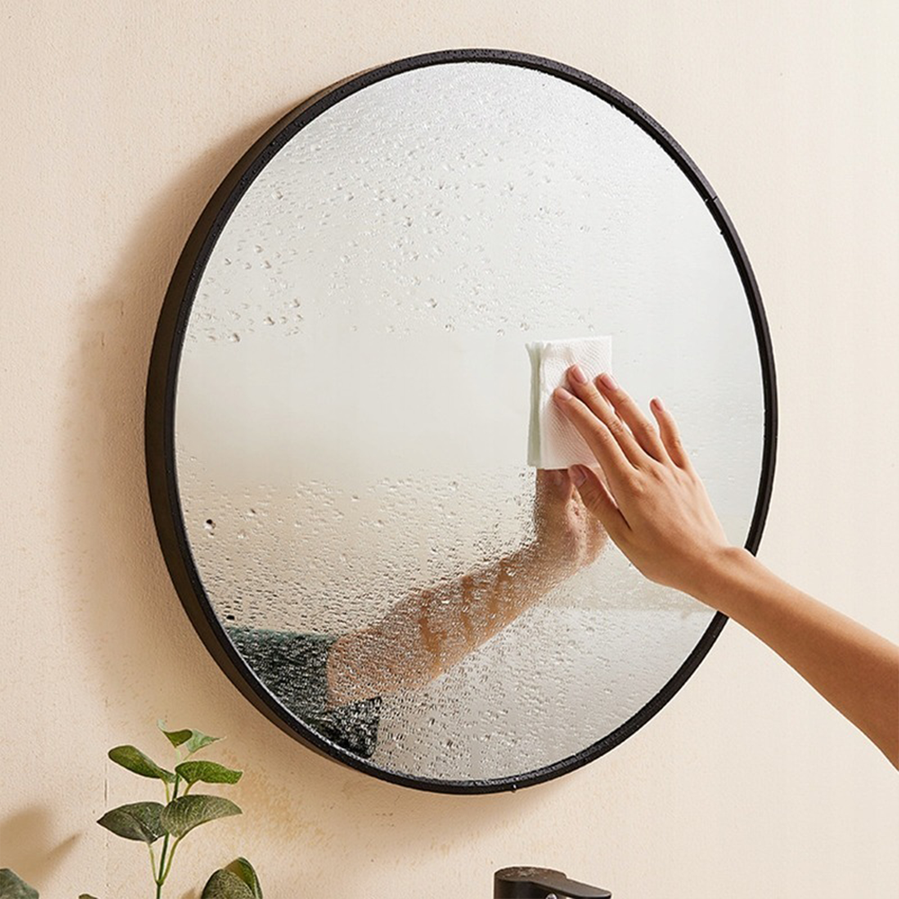 Oglindă rotundă cu ramă subțire - diametru 50 cm, instalare ușoară