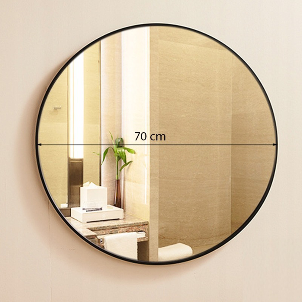 Oglindă rotundă - diametru 70 cm, ramă subțire, design modern