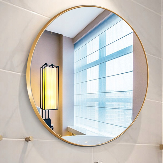 Oglindă rotundă cu ramă aurie, 60 cm - Design elegant pentru dormitor, camera de zi sau baie