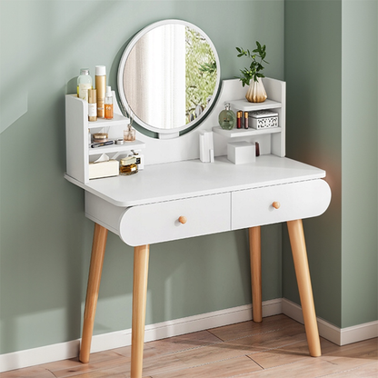 Masă de toaletă albă cu oglindă, 80x40x120 cm - mobilier modern pentru dormitor sau baie