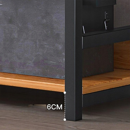 Raft în stil industrial - 174x80x30 cm, MDF și metal, design modern și solid