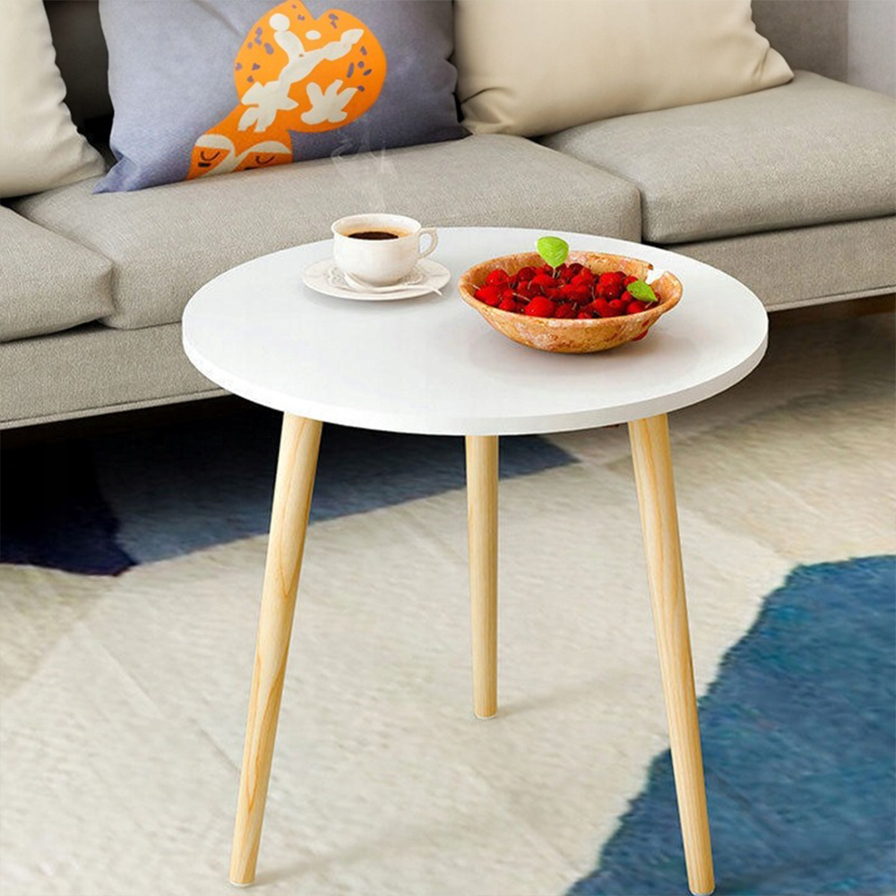 Masă rotundă albă 60x52 cm - Design modern și compact pentru interior