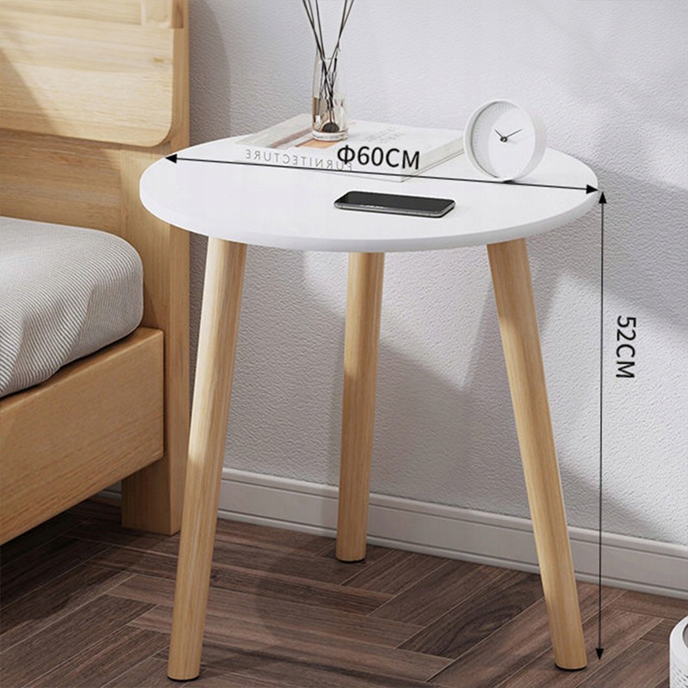 Masă rotundă albă 60x52 cm - Design modern și compact pentru interior