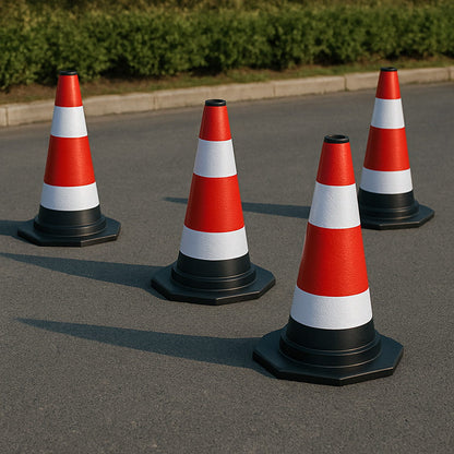 Set de 3 conuri de trafic reflectorizante flexibile de 40 cm - Delimitare sigură a traficului și a zonei de lucru
