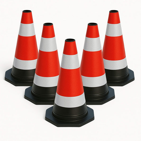 Set de 5 geamanduri flexibile, reflectorizante de marcare a traficului - 40 cm înălțime