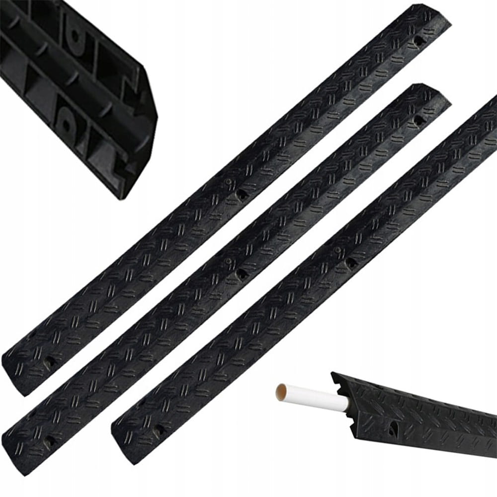 Set de 3 rampe de protecție pentru cabluri - 100x10x2 cm - protecție robustă pentru cabluri de exterior