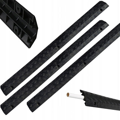 Set de 3 rampe de protecție pentru cabluri - 100x10x2 cm - protecție robustă pentru cabluri de exterior