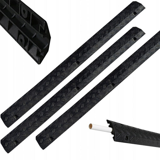 Set de 3 rampe de protecție pentru cabluri - 100x10x2 cm - protecție robustă pentru cabluri de exterior