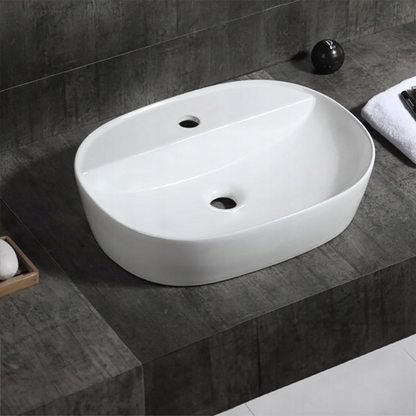 Lavoar ceramic Rebiko - 600x400x120 mm, alb, design modern și minimalist