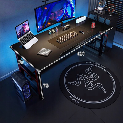 Birou gaming 120 cm negru - stil loft, top MDF și cadru metalic, design ergonomic