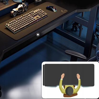 Birou gaming 120 cm negru - stil loft, top MDF și cadru metalic, design ergonomic