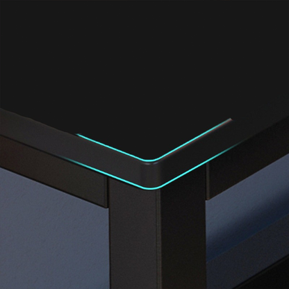 Birou gamer în formă de L 140x100 cm - stil loft modern, negru, ergonomic