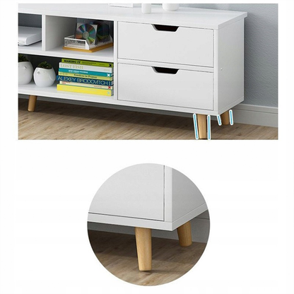Dulap TV modern alb 140x30x38 cm - Funcționalitate și eleganță în orice interior