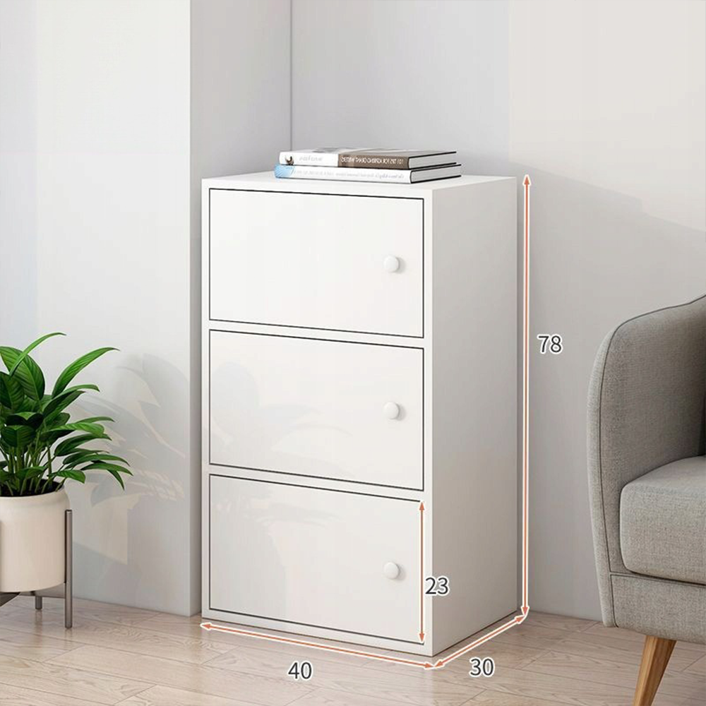 Dulap alb minimalist în stil scandinav - 78x30x40 cm