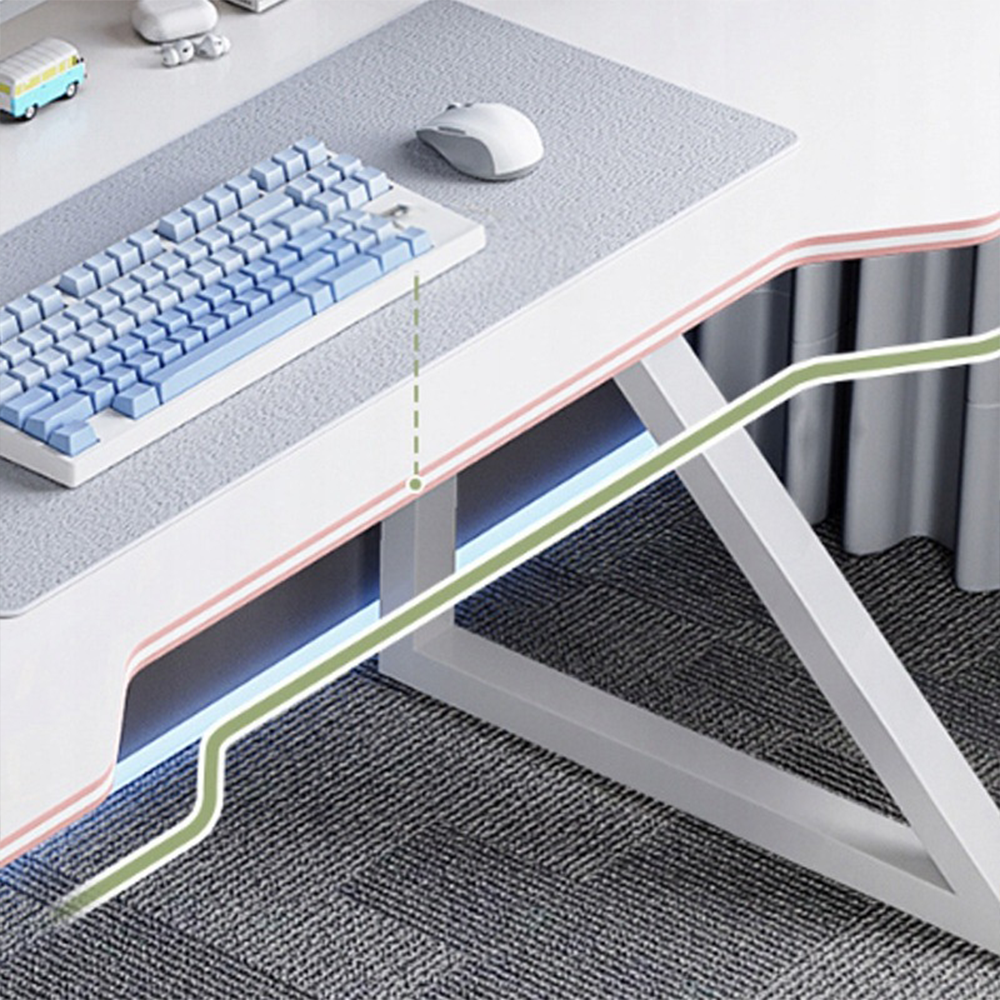 Birou de gaming alb 120x60x73 cm - Design ergonomic și stil modern pentru jucătorii exigenți