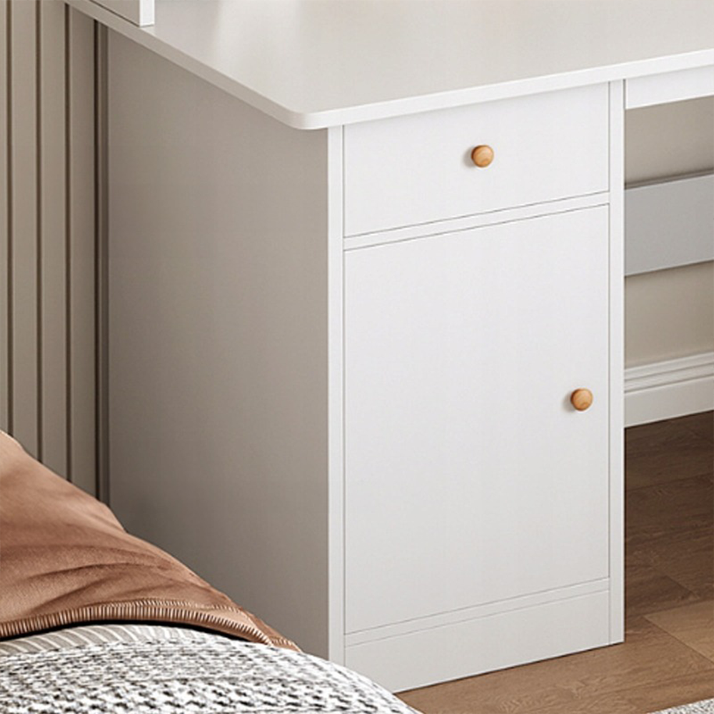 Birou alb cu rafturi 120x43x165 cm - Design scandinav funcțional și elegant