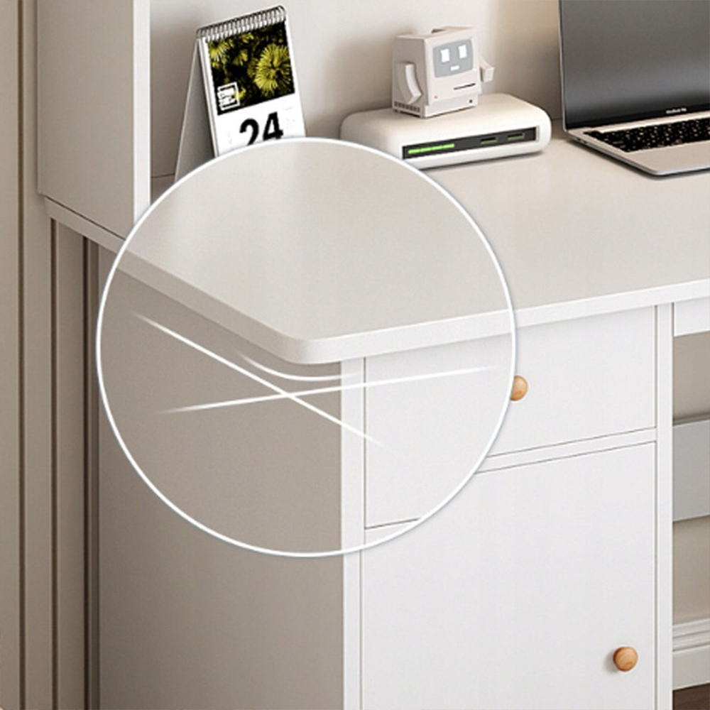 Birou alb cu rafturi 120x43x165 cm - Design scandinav funcțional și elegant