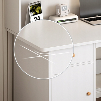 Birou alb cu rafturi 120x43x165 cm - Design scandinav funcțional și elegant