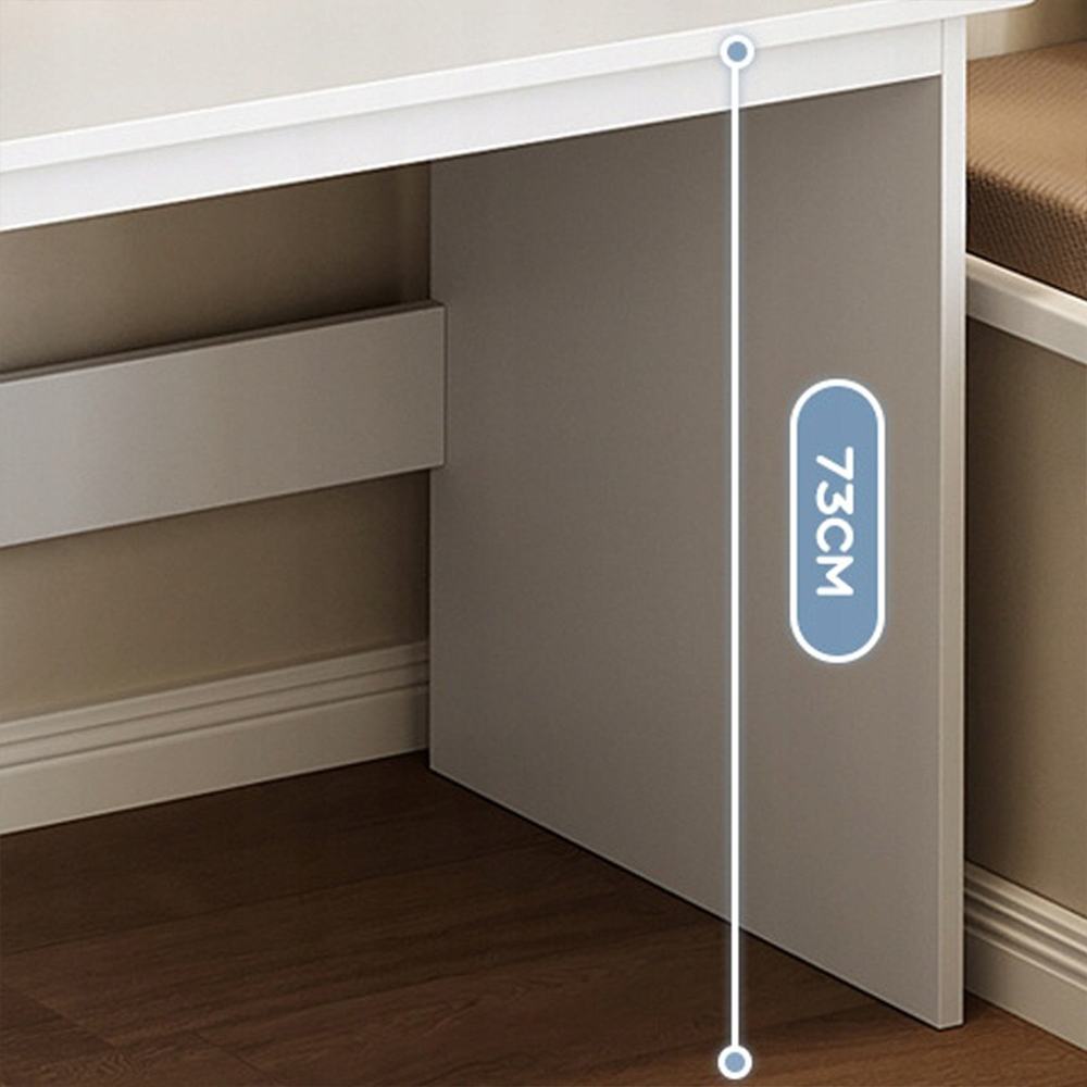 Birou alb cu rafturi 120x43x165 cm - Design scandinav funcțional și elegant