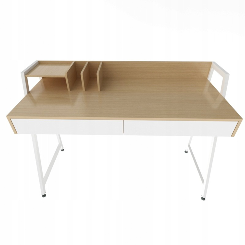 Birou modern stil loft 124 cm cu sertare - stejar deschis
