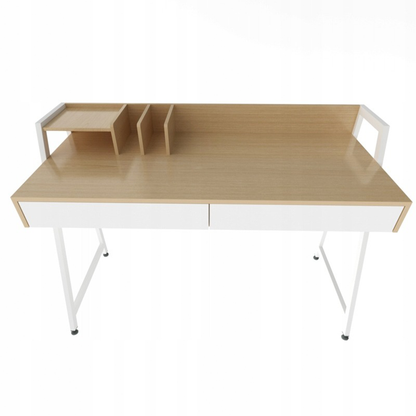 Birou modern stil loft 124 cm cu sertare - stejar deschis