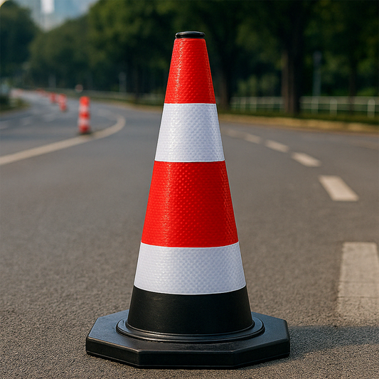 Con de avertizare pentru trafic, reflectorizant, 60 cm - Delimitare sigură în trafic și pe șantiere
