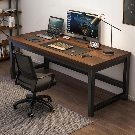 Birou modern, 120x60x74 cm, cadru metalic și blat din MDF – Ideal pentru muncă de birou sau pentru gameri