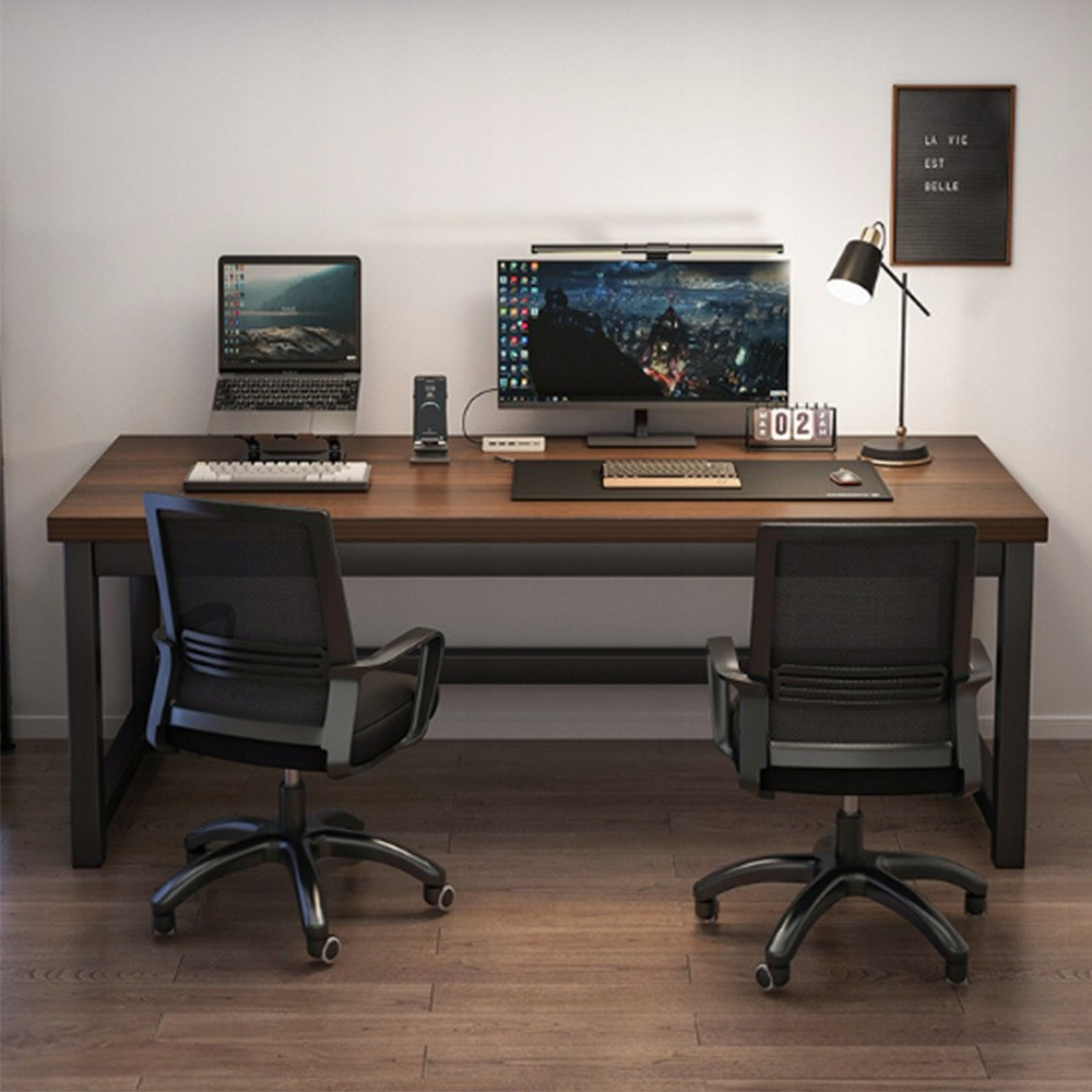 Birou modern, 120x60x74 cm, cadru metalic și blat din MDF – Ideal pentru muncă de birou sau pentru gameri